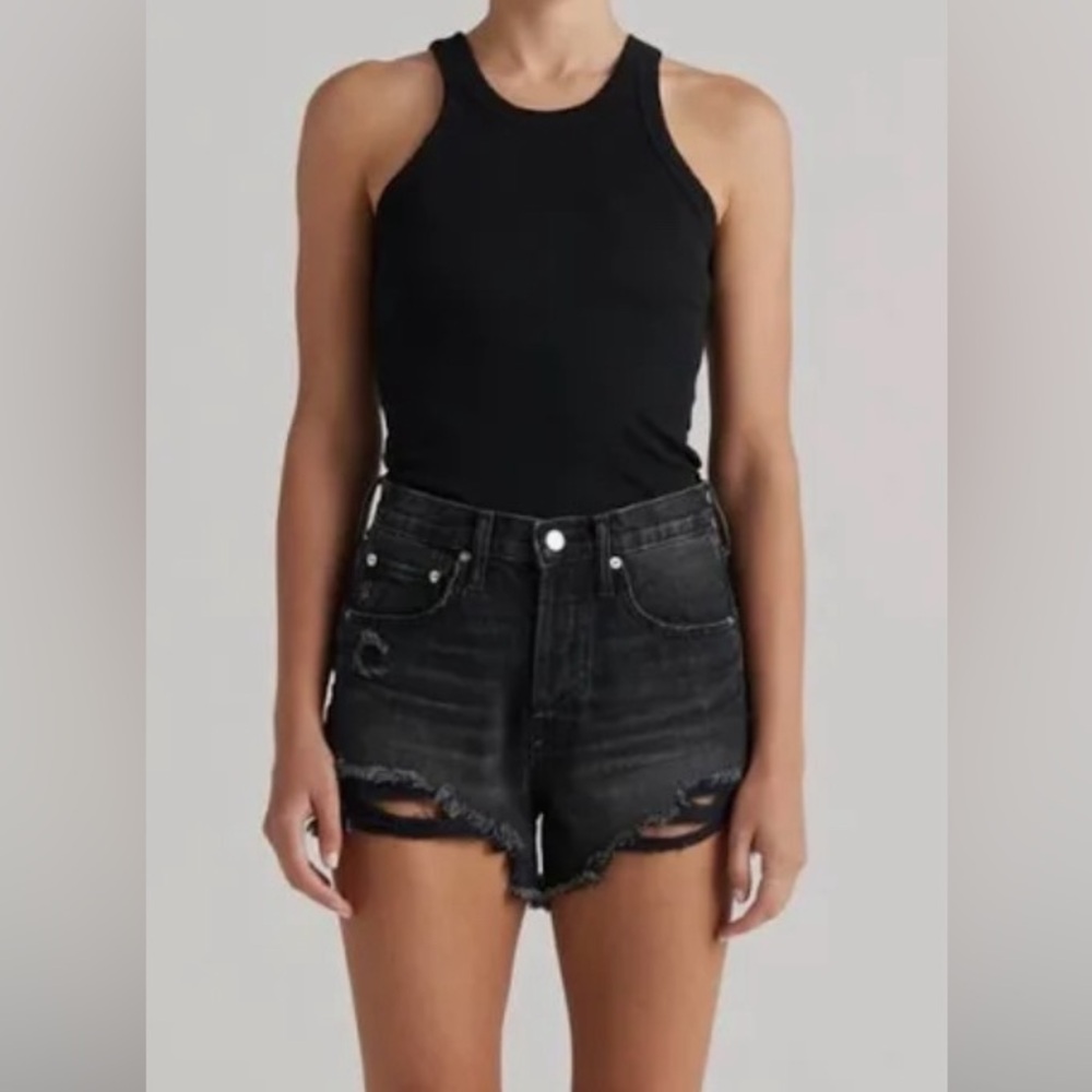 Edwin Denim Cai Shorts 4 inch inseam Shade Irony Destroyed Size 34 NWT